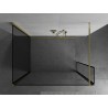 Mexen Kioto paroi de douche Walk-in 130 x 120 x 30 cm, cadre noir, or - 800-130-120-221-50-70-030