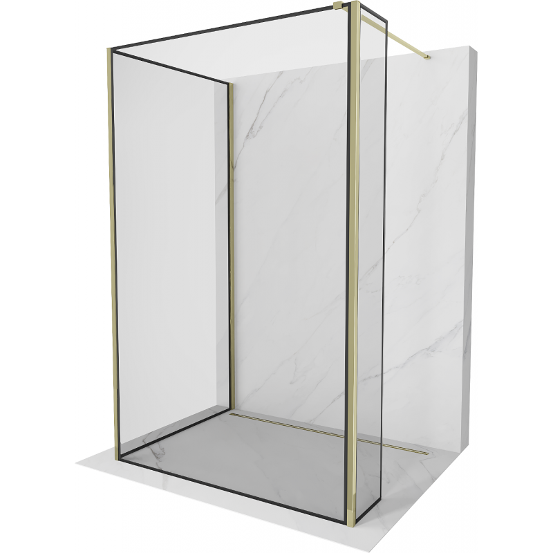 Douche Mexen Kioto Walk-in 100 x 100 x 40 cm, motif noir, doré - 800-100-100-221-50-70-040