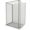 Mexen Kioto paroi de douche Walk-in 120 x 110 x 40 cm, cadre noir, doré - 800-120-110-221-50-70-040