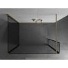 Mexen Kioto paroi de douche Walk-in 100 x 80 x 40 cm, cadre noir, or brossé - 800-100-080-221-55-70-040