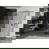 Paroi de douche Mexen Kioto Walk-in 140 x 100 x 40 cm, motif noir, finition dorée brossée - 800-140-100-221-55-70-040