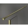 Mexen Kioto paroi de douche Walk-in 130 x 90 x 40 cm, cadre noir, or brossé - 800-130-090-221-55-70-040