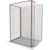 Mexen Kioto cloison de douche Walk-in 100 x 70 x 30 cm, cadre noir, or rose - 800-100-070-221-60-70-030