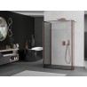 Mexen Kioto cloison de douche Walk-in 100 x 70 x 30 cm, cadre noir, or rose - 800-100-070-221-60-70-030