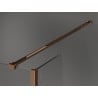 Mexen Kioto paroi de douche Walk-in 100 x 80 x 40 cm, cadre noir, or rose - 800-100-080-221-60-70-040