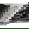 Mexen Kioto Paroi de douche Walk-in 140 x 100 x 40 cm, motif noir, or rose - 800-140-100-221-60-70-040