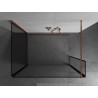 Mexen Kioto paroi de douche Walk-in 100 x 100 x 40 cm, cadre noir, or rose - 800-100-100-221-60-70-040