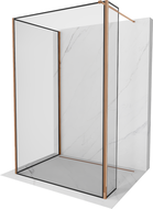 Mexen Kioto paroi de douche Walk-in 130 x 120 x 40 cm, cadre noir, or rose - 800-130-120-221-60-70-040