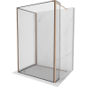 Mexen Kioto paroi de douche Walk-in 90 x 90 x 30 cm, cadre noir, cuivre brossé - 800-090-090-221-65-70-030