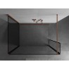 Mexen Kioto paroi de douche Walk-in 110 x 90 x 30 cm, cadre noir, cuivre brossé - 800-110-090-221-65-70-030