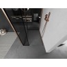 Mexen Kioto paroi de douche Walk-in 120 x 110 x 30 cm, cadre noir, cuivre brossé - 800-120-110-221-65-70-030