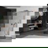 Mexen Kioto paroi de douche Walk-in 140 x 100 x 40 cm, motif noir, laiton brossé - 800-140-100-221-65-70-040