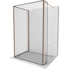 Mexen Kioto paroi de douche Walk-in 140 x 100 x 40 cm, motif noir, laiton brossé - 800-140-100-221-65-70-040