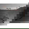 Mexen Kioto paroi de douche Walk-in 140 x 100 x 40 cm, motif noir, laiton brossé - 800-140-100-221-65-70-040