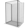 Mexen Kioto Panneau de douche Walk-in 110 x 70 x 40 cm, cadre noir, gris canon brossé - 800-110-070-221-66-70-040