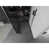 Mexen Kioto Panneau de douche Walk-in 110 x 70 x 40 cm, cadre noir, gris canon brossé - 800-110-070-221-66-70-040