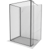 Mexen Kioto paroi de douche Walk-in 110 x 80 x 40 cm, cadre noir, gris acier brossé - 800-110-080-221-66-70-040