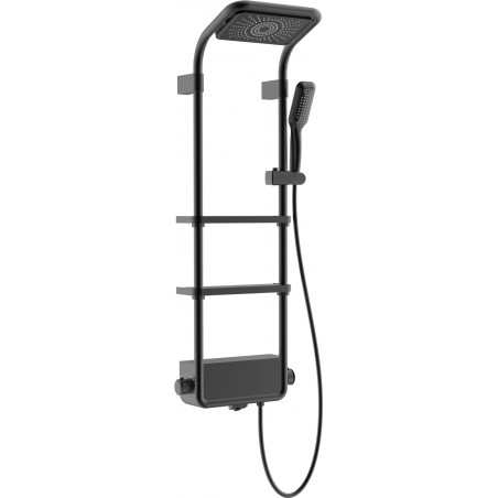 Ensemble de douche extérieur Mexen Dazz avec pomme de douche et robinet, noir- 78107-70