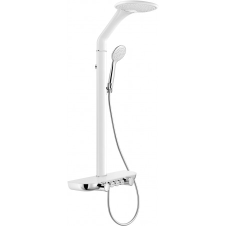 Mexen Bolt ensemble de douche mural avec pomme de douche et robinet, blanc/chrome - 78108-20