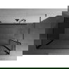 Kioto Îlot de Douche Walk-in 140 x 100 x 40 cm, motif noir, finition gun gray brossé - 800-140-100-221-66-70-040