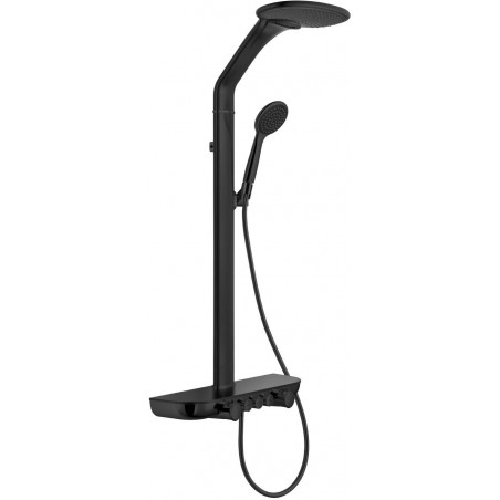 Ensemble de douche exposé avec pomme haute et mitigeur, noir - 78108-70