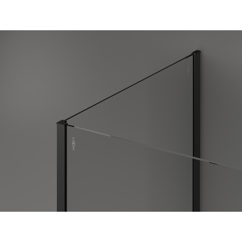 Mexen Kioto paroi de douche Walk-in 140 x 110 x 40 cm, transparent, noir - 800-140-110-221-70-00-040