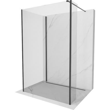 Mexen Kioto paroi de douche Walk-in 130 x 120 x 40 cm, transparent, noir - 800-130-120-221-70-00-040