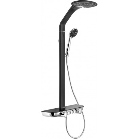 Mexen Bolt ensemble de douche en saillie avec pomme de douche et robinet, noir/chrome - 78108-71