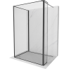 Mexen Kioto paroi de douche Walk-in 140 x 70 x 30 cm, cadre noir, noir - 800-140-070-221-70-70-030