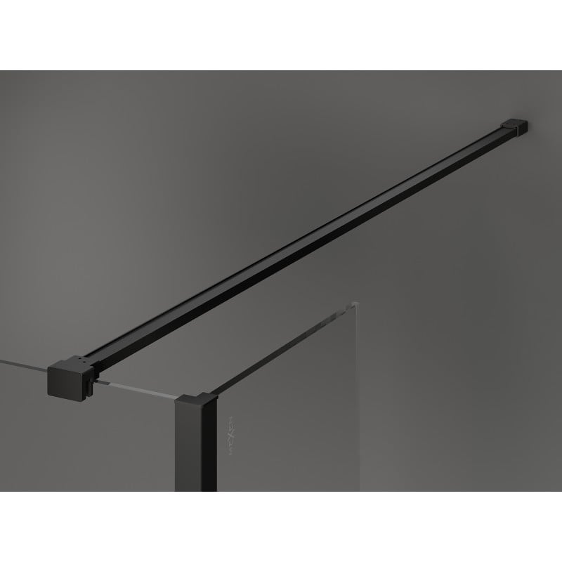 Mexen Kioto paroi de douche Walk-in 130 x 70 x 30 cm, cadre noir, noir - 800-130-070-221-70-70-030