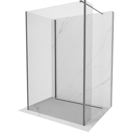 Mexen Kioto paroi de douche Walk-in 100 x 85 x 40 cm, transparent, gun metal - 800-100-085-221-95-00-040