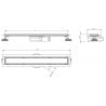 Mexen Flat 360° M33 canalisation linéaire rotative 60 cm, inox - 1033060-40