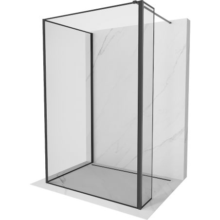 Mexen Kioto paroi de douche Walk-in 110 x 110 x 30 cm, cadre noir, noir - 800-110-110-221-70-70-030