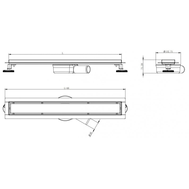 Mexen Flat 360° M33 évacuation linéaire pivotante 90 cm, inox - 1033090-40