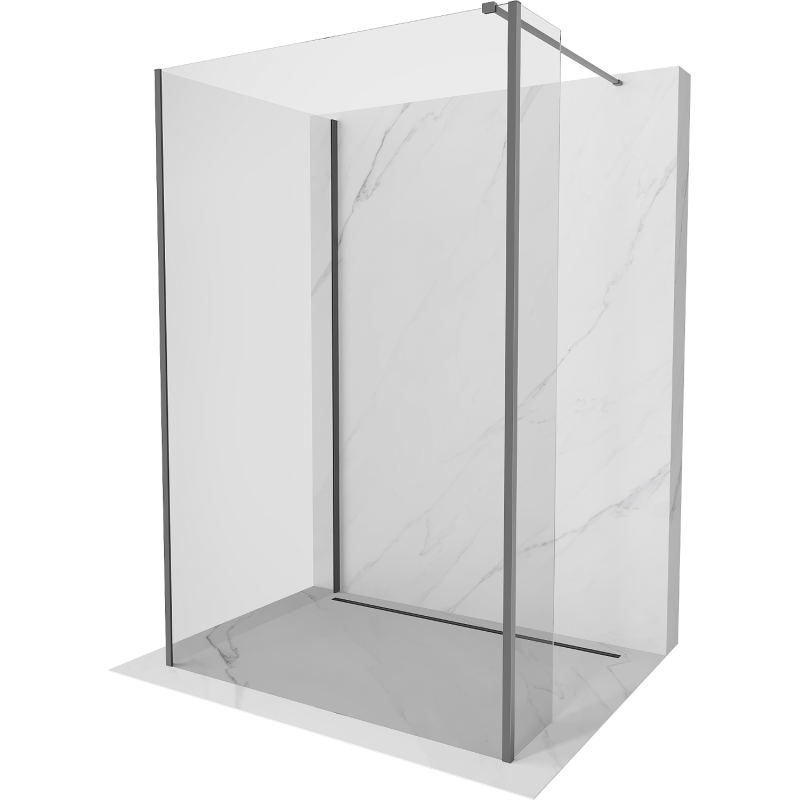Mexen Kioto paroi de douche Walk-in 140 x 95 x 40 cm, transparent, gun metal - 800-140-095-221-95-00-040