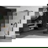 Mexen Kioto paroi de douche Walk-in 110 x 90 x 40 cm, motif noir, noir - 800-110-090-221-70-70-040