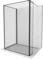 Mexen Kioto paroi de douche Walk-in 110 x 100 x 40 cm, cadre noir, noir - 800-110-100-221-70-70-040