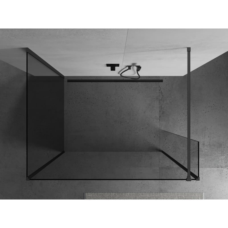Mexen Kioto paroi de douche Walk-in 115 x 110 x 40 cm, transparent, gun metal - 800-115-110-221-95-00-040