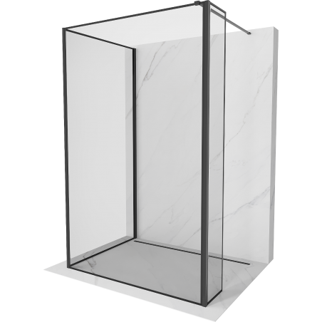 Mexen Kioto paroi de douche Walk-in 130 x 110 x 40 cm, motif noir, noir - 800-130-110-221-70-70-040