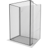 Mexen Kioto paroi de douche Walk-in 90 x 90 x 30 cm, cadre noir, gun metal - 800-090-090-221-95-70-030