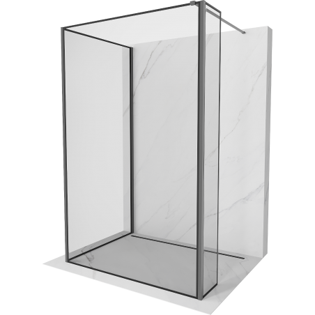 Mexen Kioto paroi de douche Walk-in 120 x 100 x 30 cm, motif noir, gun metal - 800-120-100-221-95-70-030