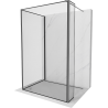 Mexen Kioto paroi de douche Walk-in 120 x 100 x 40 cm, cadre noir, métal gun - 800-120-100-221-95-70-040