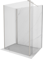 Mexen Kioto paroi de douche Walk-in 140 x 85 x 30 cm, transparent, nickel brossé - 800-140-085-221-97-00-030