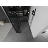Mexen Kioto paroi de douche Walk-in 130 x 120 x 40 cm, cadre noir, métal gun - 800-130-120-221-95-70-040