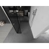 Mexen Kioto paroi de douche Walk-in 130 x 80 x 30 cm, cadre noir, nickel brossé - 800-130-080-221-97-70-030