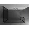 Mexen Kioto paroi de douche Walk-in 130 x 80 x 30 cm, cadre noir, nickel brossé - 800-130-080-221-97-70-030