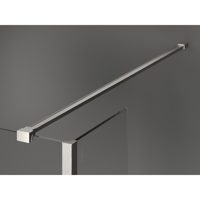 Mexen Kioto paroi de douche Walk-in 90 x 90 x 30 cm, cadre noir, nickel brossé - 800-090-090-221-97-70-030