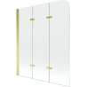Mexen Felix paravent de baignoire 3 volets 120 x 140 cm, transparent, doré - 890-120-003-50-00