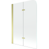 Mexen Felix paroi de douche à 2 volets 80 x 140 cm, transparent, doré - 890-080-002-50-00