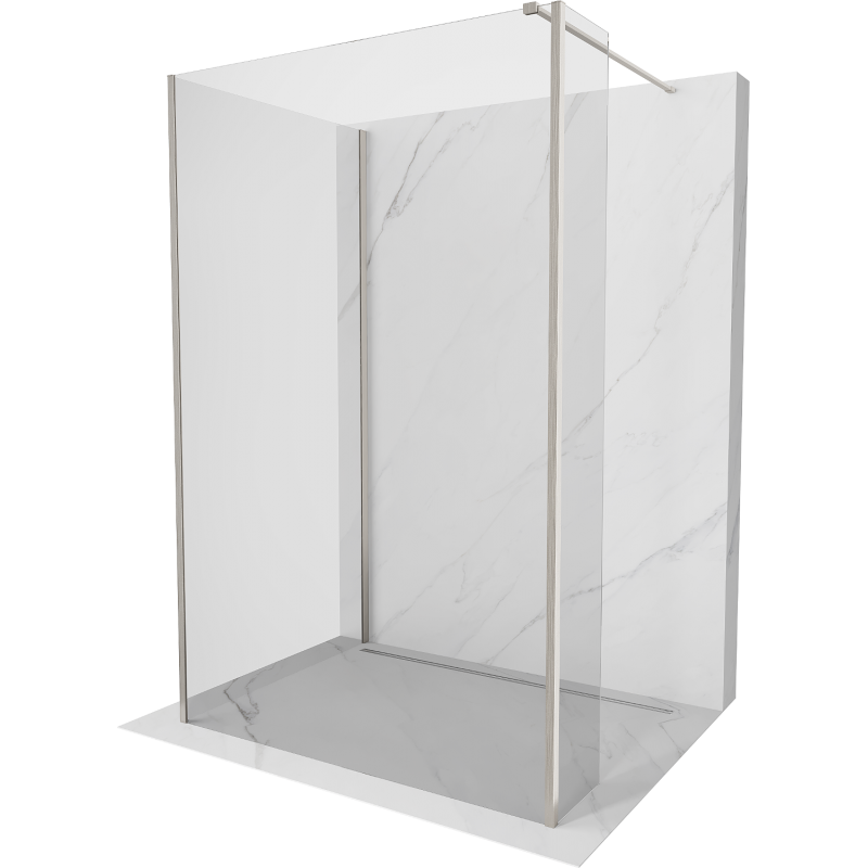 Mexen Kioto paroi de douche Walk-in 115 x 100 x 30 cm, transparent, nickel brossé - 800-115-100-221-97-00-030